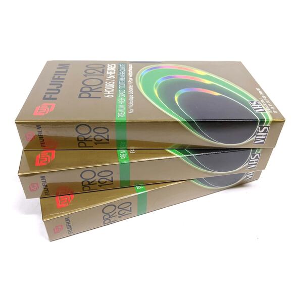 Lot of 3, New FujiFilm Fuji Film Pro 120 VHS Video Cassette Tapes Shrinkwrapped - Picture 3 of 4